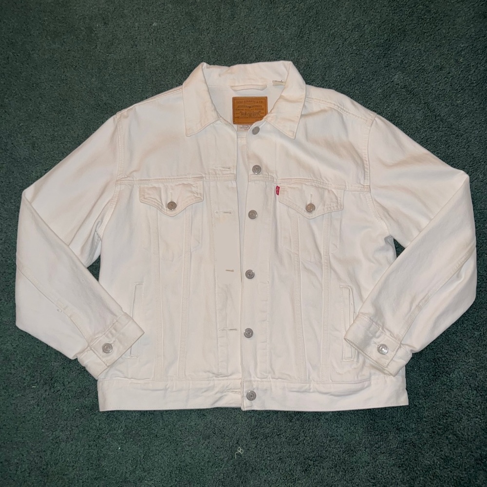 Levi’s Women Ex-Boyfriend Cell Trucker White Jean Jacket